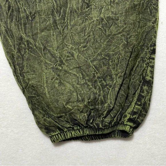 Kathmandu Olive Stonewashed Trousers Cargo Pants w/Tribal Patterns Harem Hippie - Picture 9 of 16
